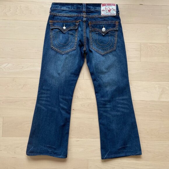 True Religion Mens Rainbow Joey blue Jeans 36 Contrasting Stitching Flap Pockets - Picture 2 of 13